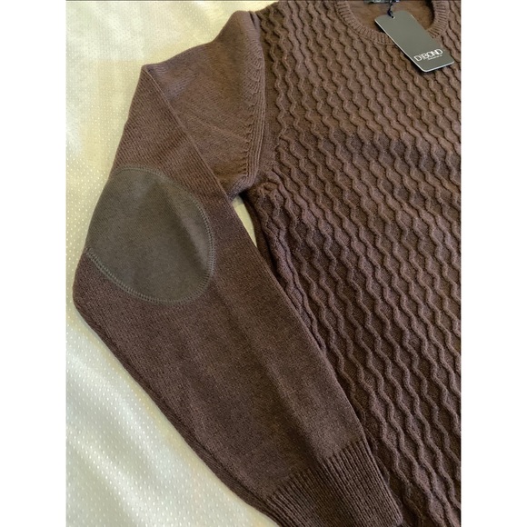 Mens Crew Neck Brown Sweater - Picture 2 of 6